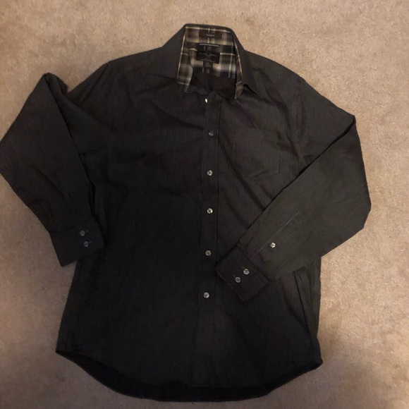 Black Brown Medium Button Up Shirt - Picture 5 of 6